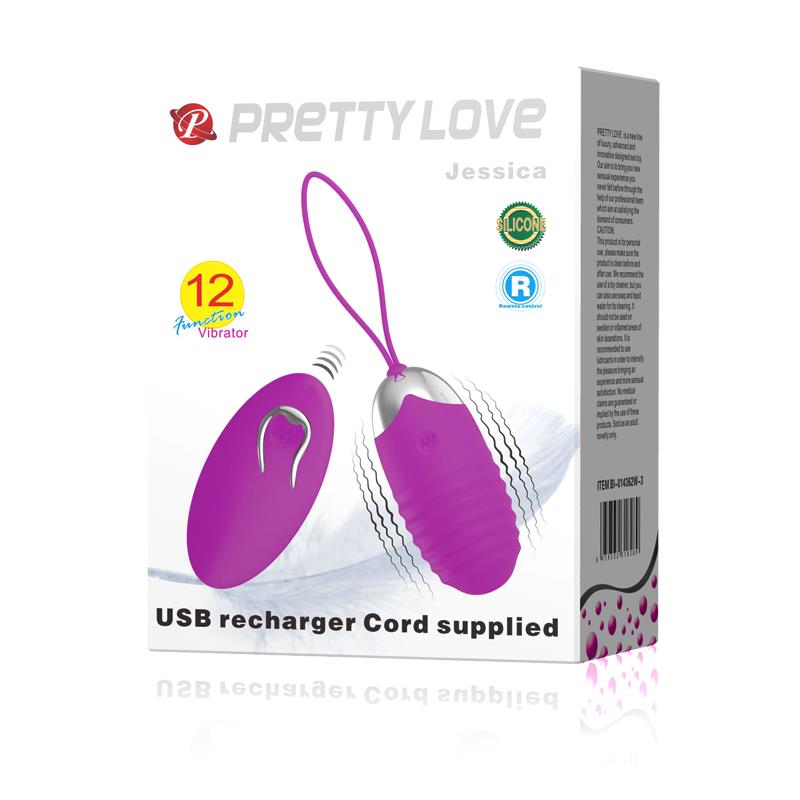 PRETTYLOVE Huevo Vibrador Jessica USB Purpura