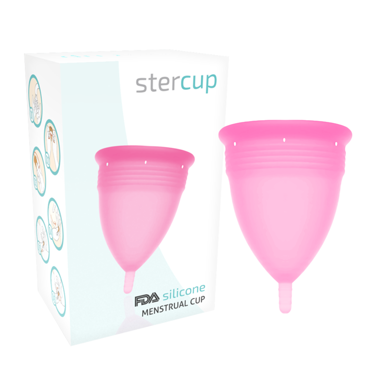 STERCUP Copa Menstrual FDA Silicona Rosa Talla L