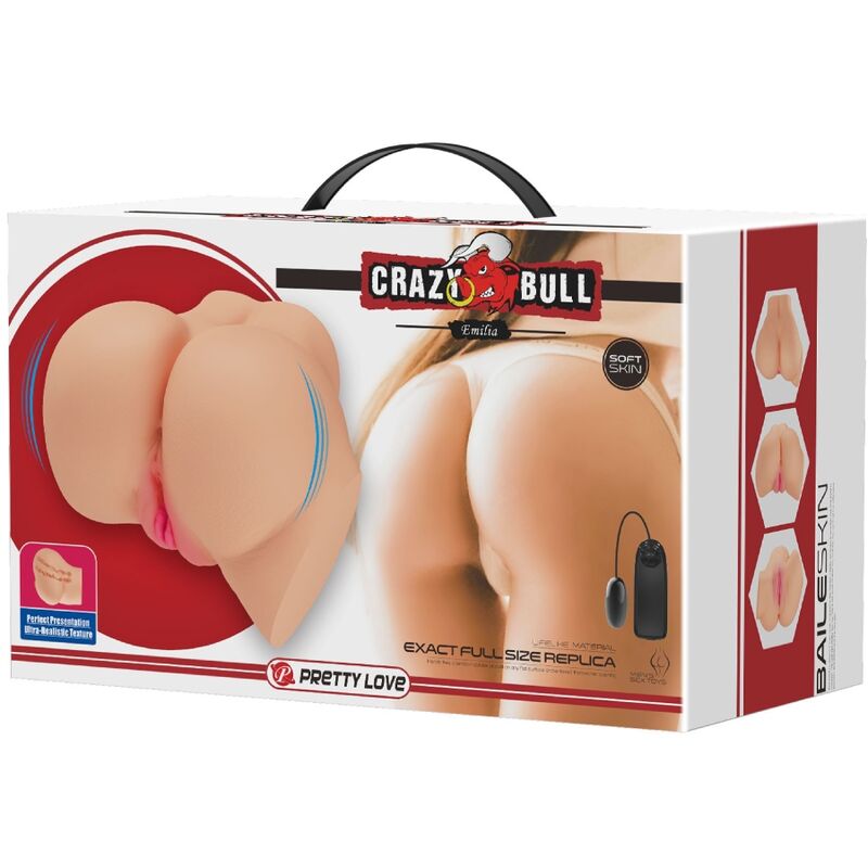 PRETTYLOVE CRAZY BULL Vagina y Ano Realísticos Vibrador Emilia