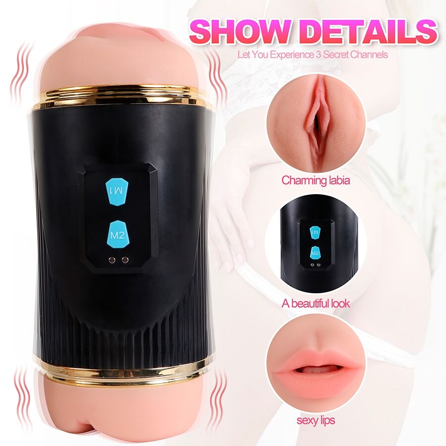 SHEQU Kay Masturbador Doble con Vibración Dual Boca y Vagina