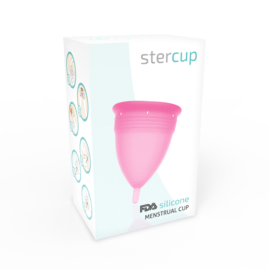 STERCUP Copa Menstrual FDA Silicona Rosa Talla L