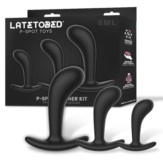 LATETOBED Set de 3 Masajeadores Prostáticos Anal