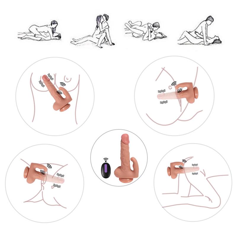 SHEQU Haydon Dildo con 20 Modos de Vibración y Estimulador de Clítoris