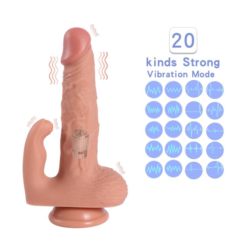 SHEQU Haydon Dildo con 20 Modos de Vibración y Estimulador de Clítoris
