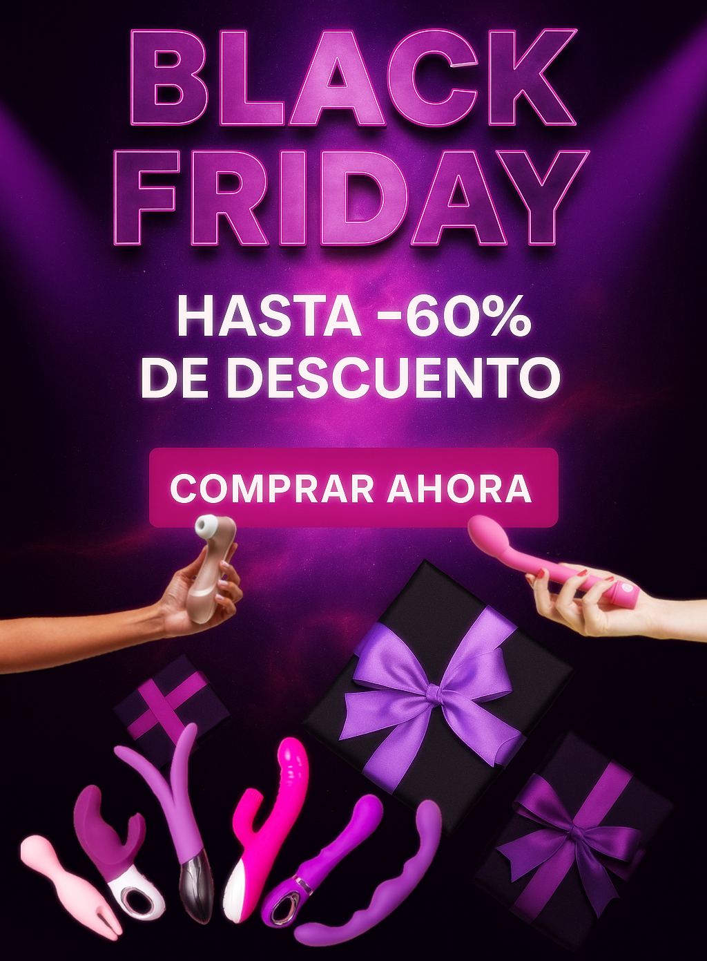 Ofertas de Black Friday en juguetes íntimos y de bienestar, hasta 60% de descuento.
