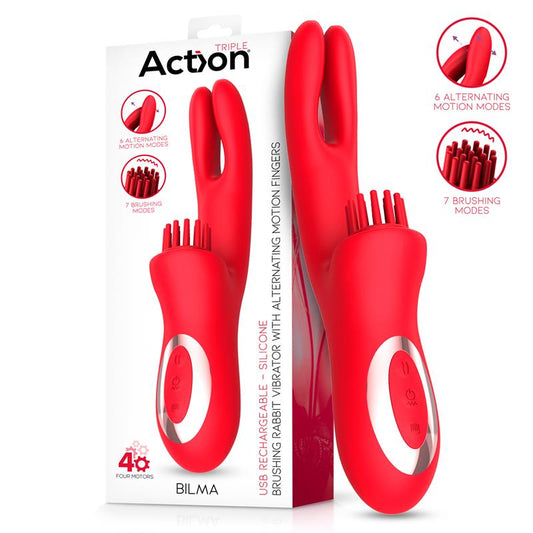 ACTION Bilma Vibrador con Movimientos Alternantes y Brushing 4 Motores