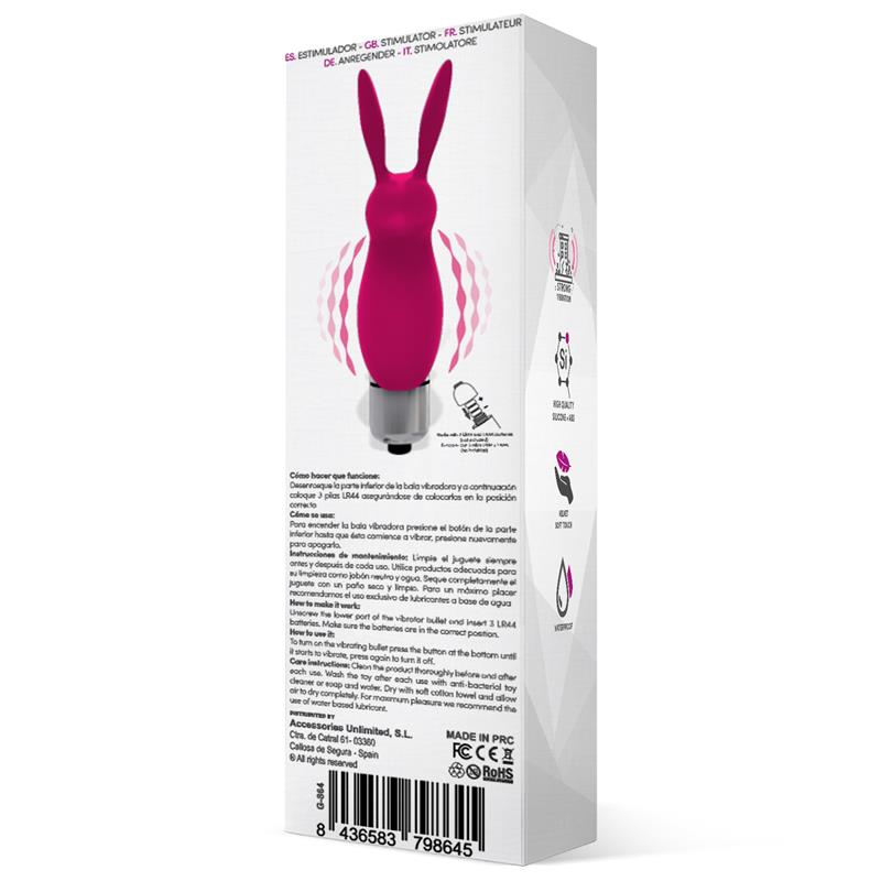 LATETOBED Hopye Bala Vibradora Conejito Silicona Rosa