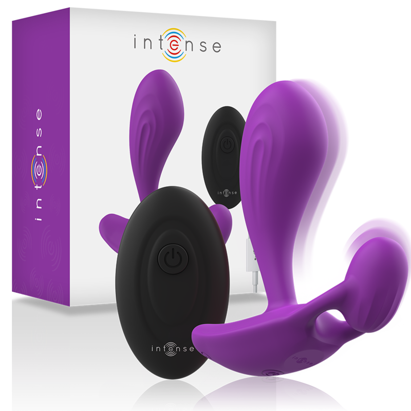 INTENSE Shelly Duo Anal-Perineo, Vaginal-Clítoris Remoto Morado