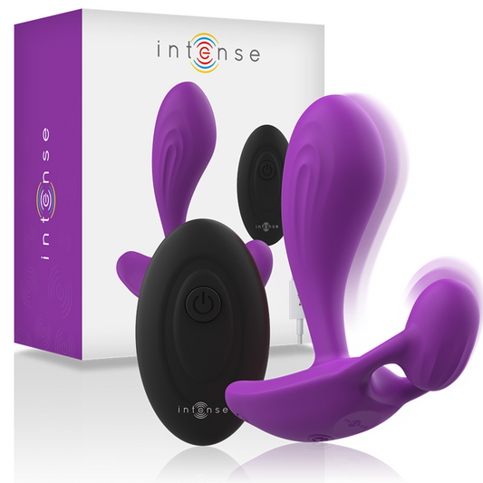 INTENSE Shelly Duo Anal-Perineo, Vaginal-Clítoris Remoto Morado