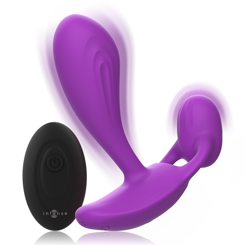 INTENSE Shelly Duo Anal-Perineo, Vaginal-Clítoris Remoto Morado