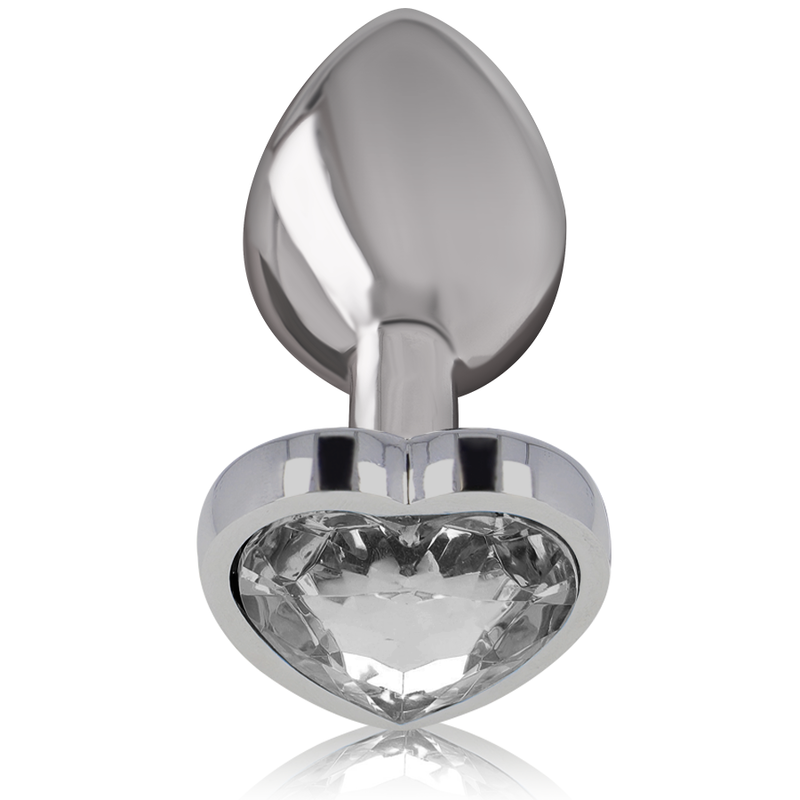INTENSE Plug Anal Metal Aluminio Corazón Blanco Talla L