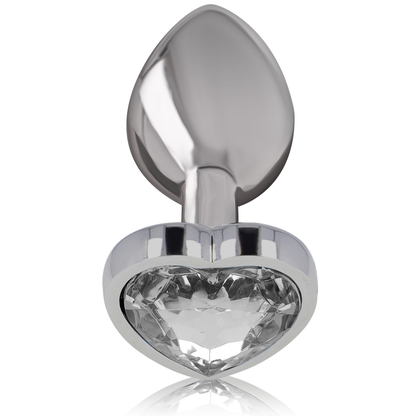 INTENSE Plug Anal Metal Aluminio Corazón Blanco Talla L