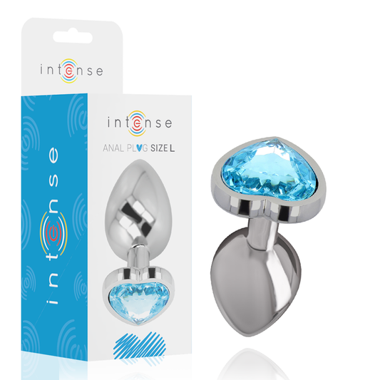 INTENSE Plug Anal Metal Aluminio Corazón Azul Talla L