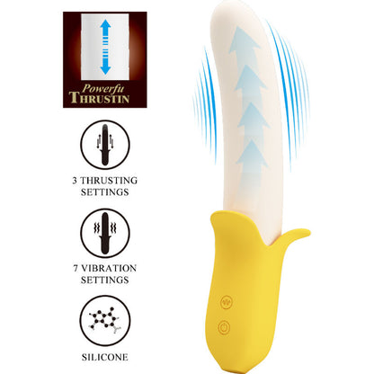 PRETTY LOVE Banana Geek Super Power 7 Vibraciones Up&Down Silicona Negro