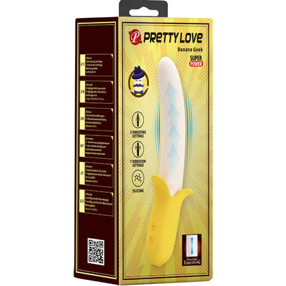 PRETTY LOVE Banana Geek Super Power 7 Vibraciones Up&Down Silicona Negro