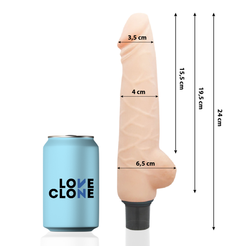LOVECLONE Harald Vibrador Realístico Self Lubrication 24 cm y 4 cm diámetro