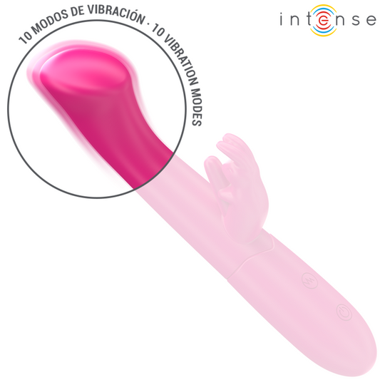 INTENSE Julieta Vibrador Rabbit 18,6 cm con 10 modos de vibración (Rosa)