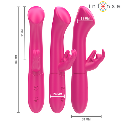 INTENSE Julieta Vibrador Rabbit 18,6 cm con 10 modos de vibración (Rosa)