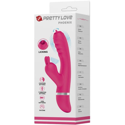 PRETTYLOVE Phoenix Vibrador Rabbit Multifunción Rosa