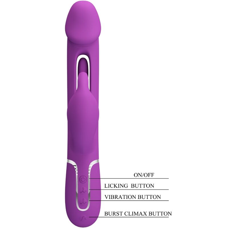 PRETTY LOVE Kampas Vibrador Rabbit Multifunción 3 en 1 Morado