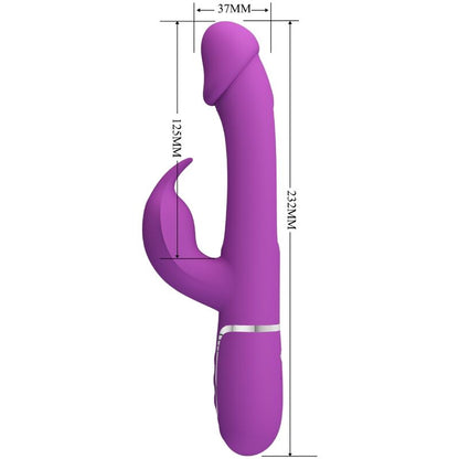 PRETTY LOVE Kampas Vibrador Rabbit Multifunción 3 en 1 Morado