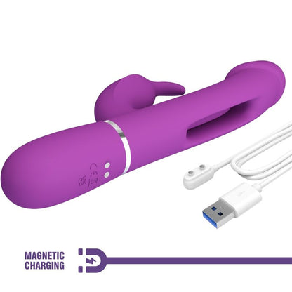 PRETTY LOVE Kampas Vibrador Rabbit Multifunción 3 en 1 Morado