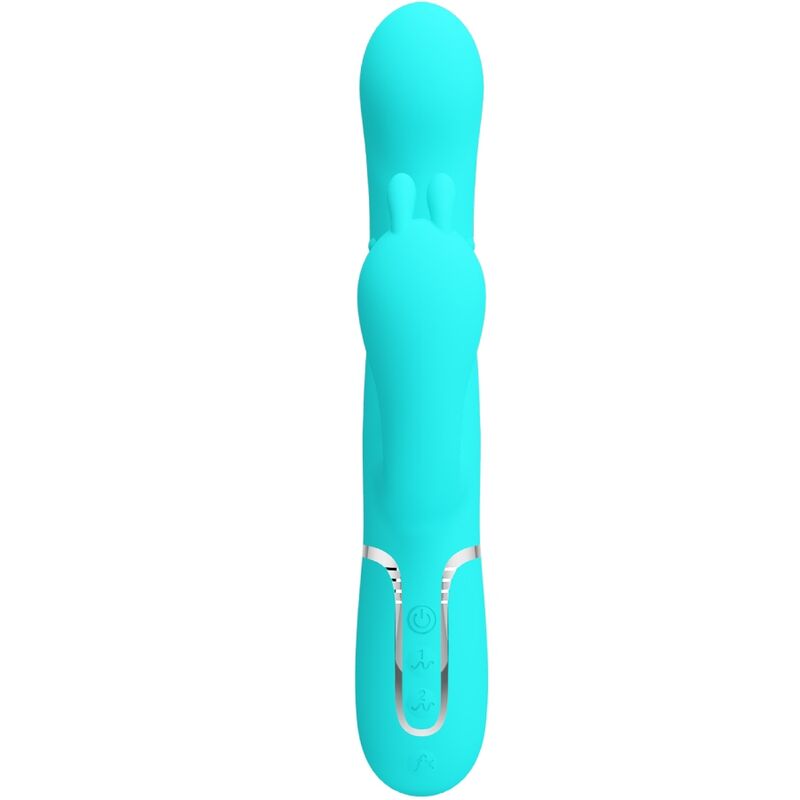 PRETTYLOVE Cammy Triple Vibrador Rabbit Multifunción 4 en 1 Azul