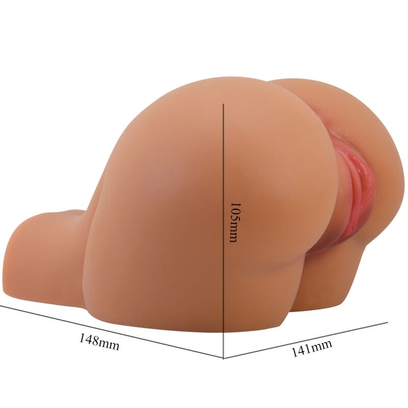 PRETTYLOVE CRAZY BULL Kylie Trasero Vibrador con Vagina y Ano Realístico Natural Control Remoto