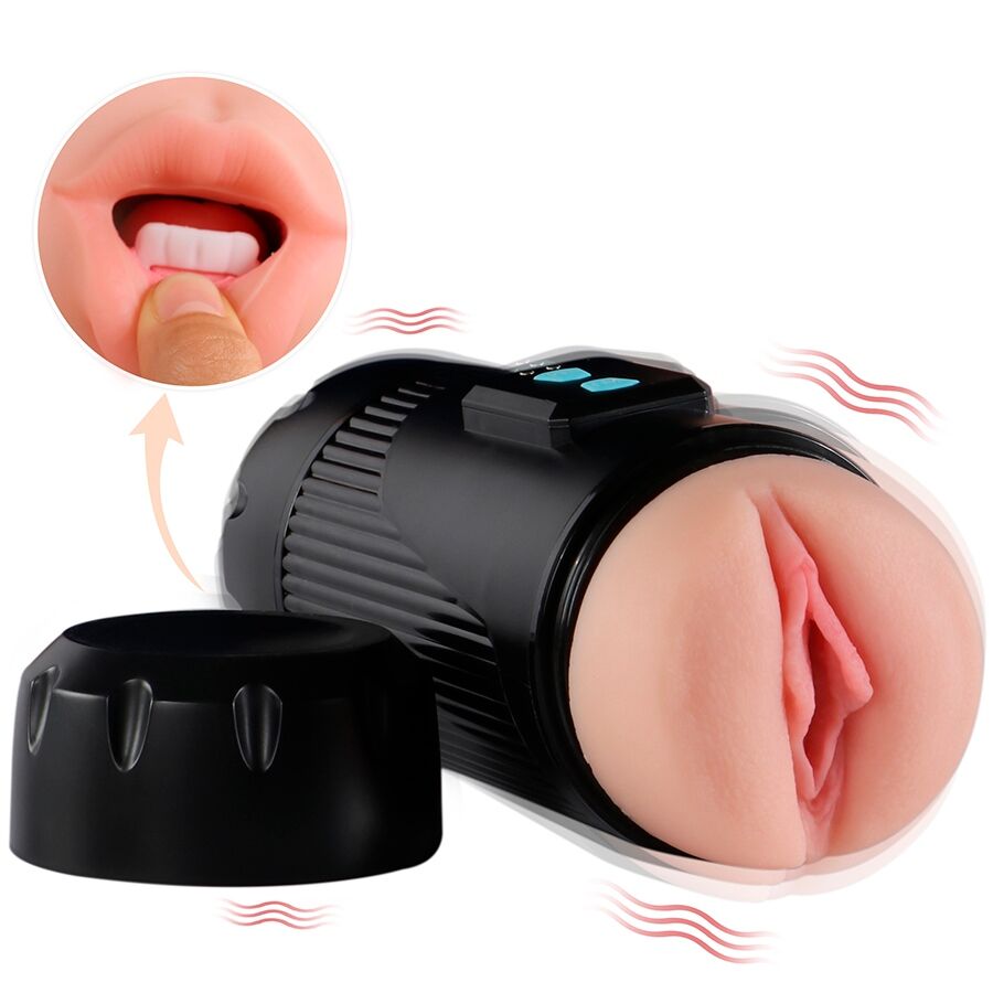 SHEQU Kay Masturbador Doble con Vibración Dual Boca y Vagina