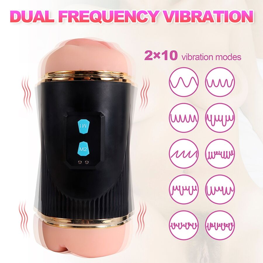 SHEQU Kay Masturbador Doble con Vibración Dual Boca y Vagina