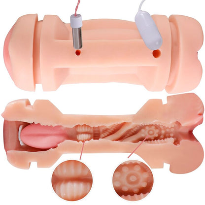 SHEQU Kay Masturbador Doble con Vibración Dual Boca y Vagina