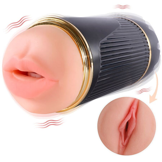 SHEQU Kay Masturbador Doble con Vibración Dual Boca y Vagina