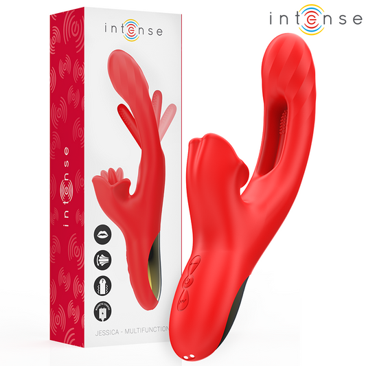 INTENSE Jessica Vibrador Multifunción para Estimulación de Clítoris 24,8 cm (Rojo)