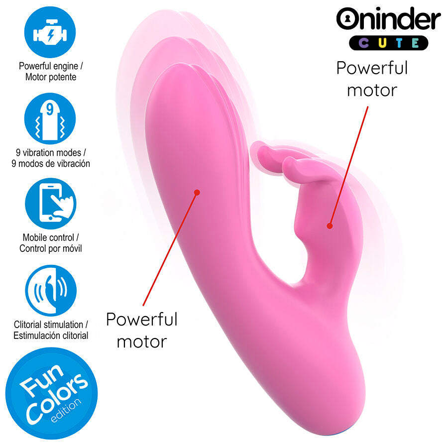 ONINDER CUTE Love Bunny Estimulador Punto G y Clítoris con Control por App