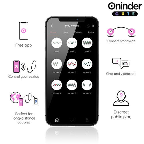 ONINDER CUTE Love Pleasure Huevo Vibro-Rotador 360 Silicona con App