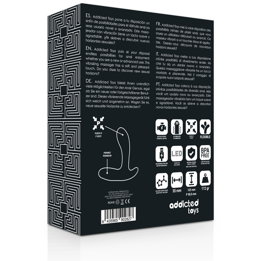 ADDICTED TOYS Anal Massager Black Vibration