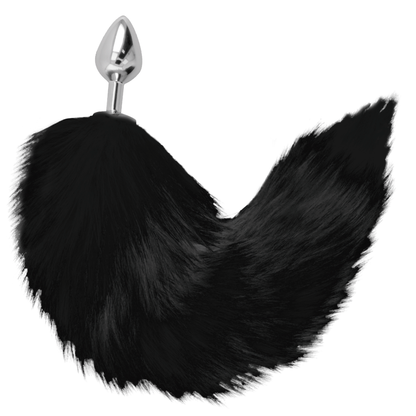 DARKNESS Plug Anal Silver 8 cm con Cola Negro