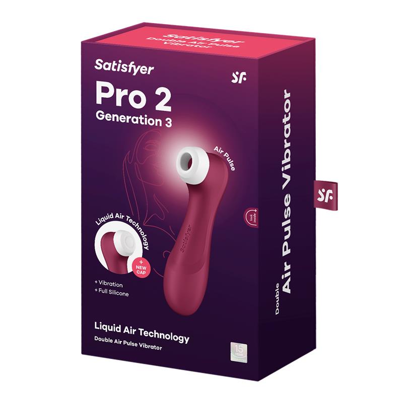 SATISFYER Pro 2 Gen 3 Liquid Air Succión y Vibración Red Wine
