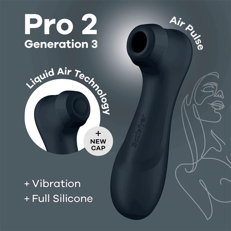 SATISFYER Pro 2 Gen 3 Liquid Air Succión y Vibración Negro