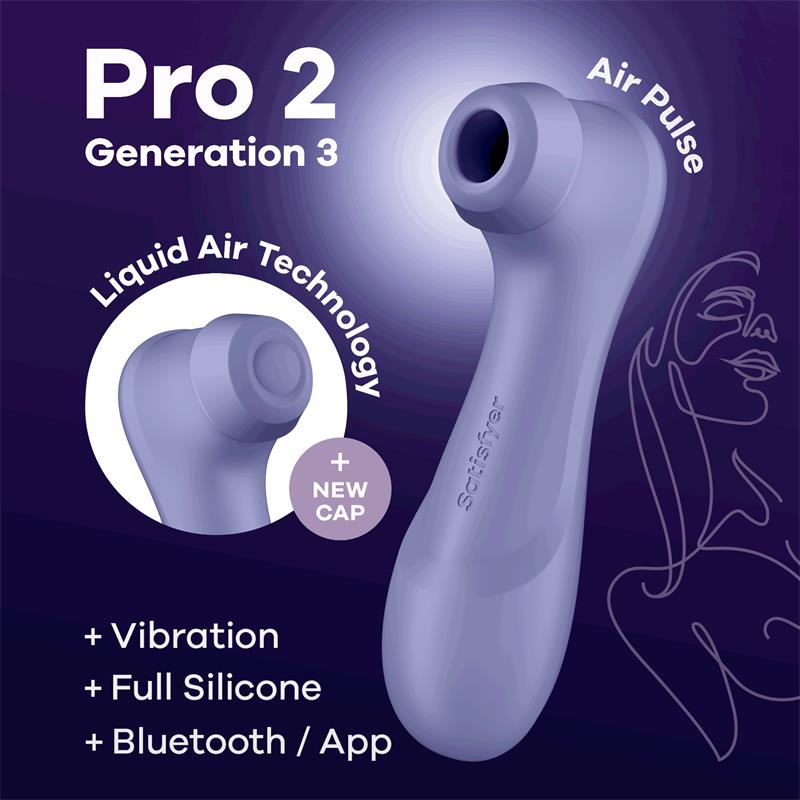SATISFYER Pro 2 Gen 3 Liquid Air Succión y Vibración APP Connect Lila