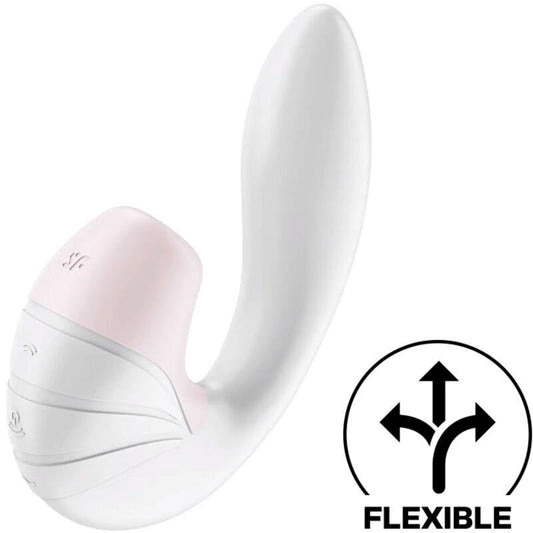 SATISFYER Supernova Succionador y Vibrador Súper Flexible USB Blanco